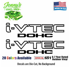 2x I-vtec Dohc 10 X 2.5 Decal Vinyl Sticker For Honda Accord Civic Rs