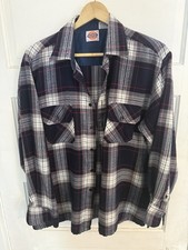 Vintage Men s Dickies Flannel Shirt Size Large Plaid Navy Red Gray U