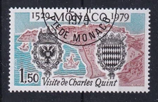 Europe MONACO Year 1979 Theme Map Coat Of Arms Emperor Karl Mi 1400 First Day