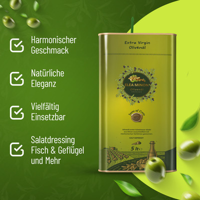 5L Olivenöl Kreta Griechisch Kaltgepresstes Extra Natives NATUR Elea Minon