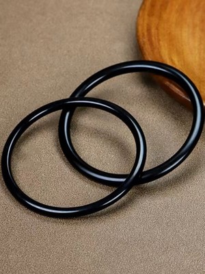Certified Natural Black Hetian Nephrite Jade Bangle Bracelet 56-65mm men / women