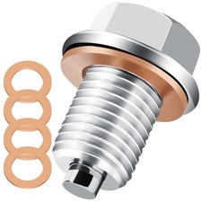 M14x1.5 Oil Drain Plug, Magnetic Stainless Steel Oil Pan Drain Nut Bolt with 5PC