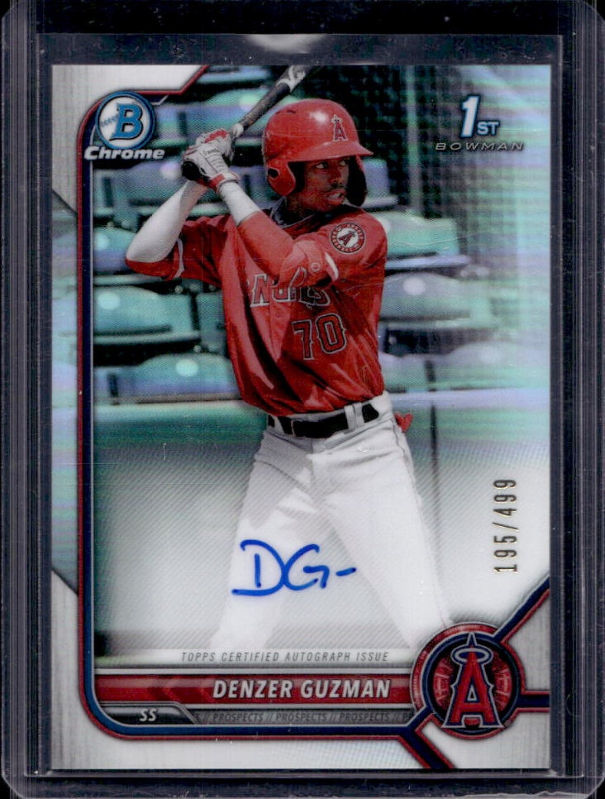 2022 Bowman Denzer Guzman Chrome Auto 1st Prospect Refractor #/499 Angels
