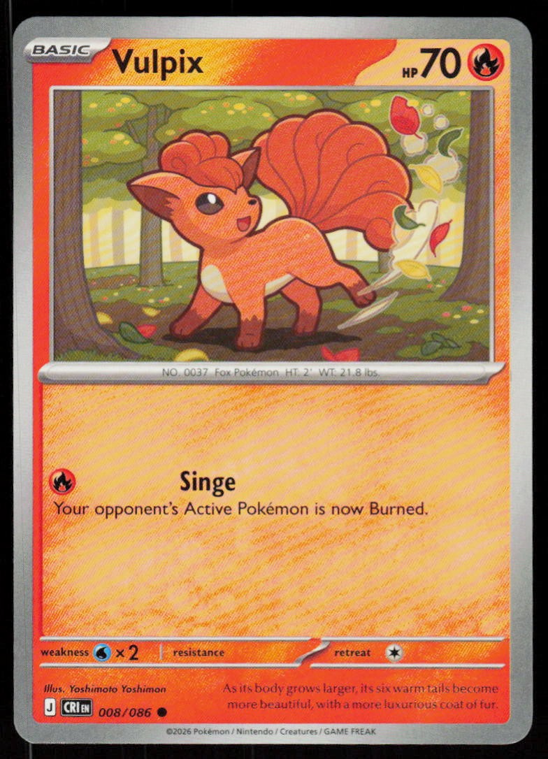 Vulpix 008/086 Common Chaos Rising Pokemon Near Mint