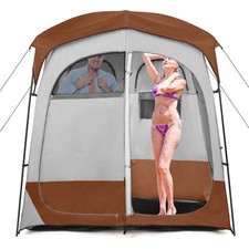 2 Room Outdoor Shower Tent Oversize Privacy Shelter Portable Dressing Toilet