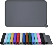 Waterproof Pet Feeding Mat with High Raised Edges, Heavier and Thicker Placem...