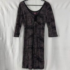 Salaam Sz M Abstract Soft Jersey Stretch Scoop Neck Dress USA Made