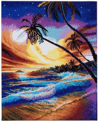 Craft Buddy CAK-A47 - Tropical Beach, 40x50cm Keilrahmen Crystal Art Kit, Diamon