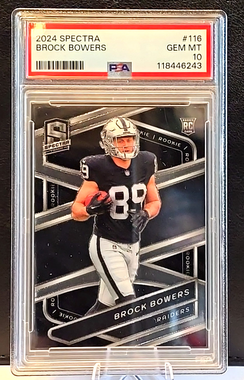 2024 Spectra #116 Brock Bowers Raiders RC Rookie PSA 10 GEM MINT POP 2