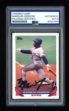 MARQUIS GRISSOM SIGNED 1993 TOPPS CARD PSA/DNA AUTOGRAPHED MONTREAL EXPOS