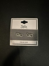 Justice for Girls Sterling Silver Infinity Shape Stud Earrings Post Back NWT