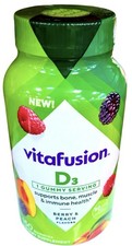 Vitafusion Vitamin D3 Gummy Vitamins Berry  Peach 150 Count EXP 03/2027