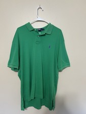 Polo Ralph Lauren Vintage Mens XL Green Polo Shirt Purple Pony Logo