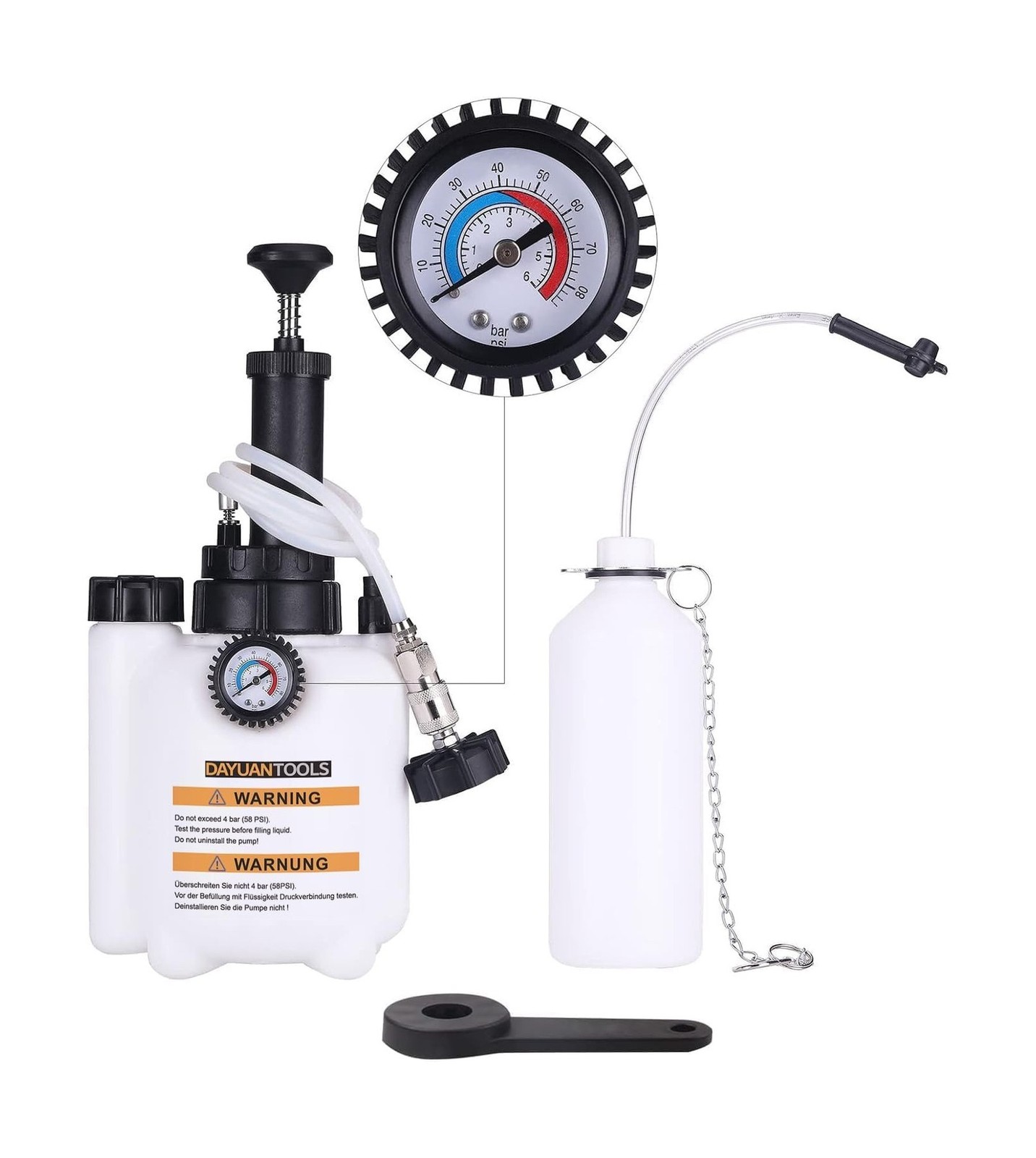 DAYUAN 3L Hand Brake Fluid Bleeder Bleeding One Man Tool Kit for Most Europea...