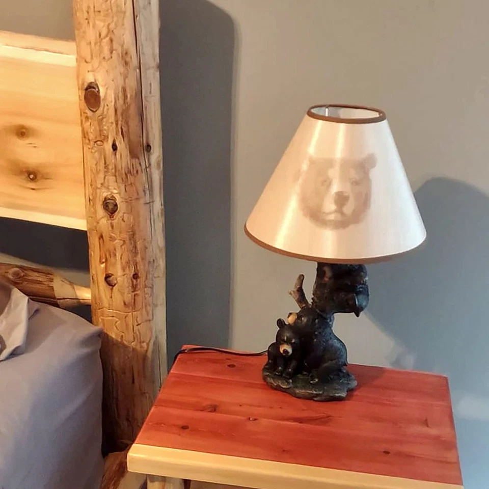 Rustic Black Bear Family Table Lamp - Lodge-Inspired Home Lighting - 20" Tall... - Image 2 of 4