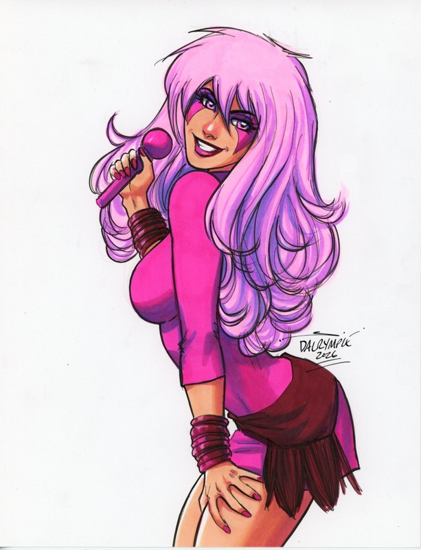 Sexy Jem and the Holograms Pin up original art by Scott Dalrymple