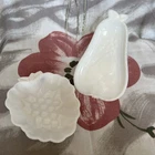 Pair Hazel Atlas Vintage Milk Glass Pear And Grape Shaped Multi-use Dishes