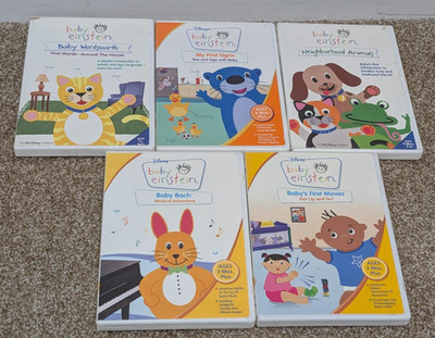Lot of 5 Baby Einstein DVDs Baby Wordsworth My First Signs Neighborhood Animals