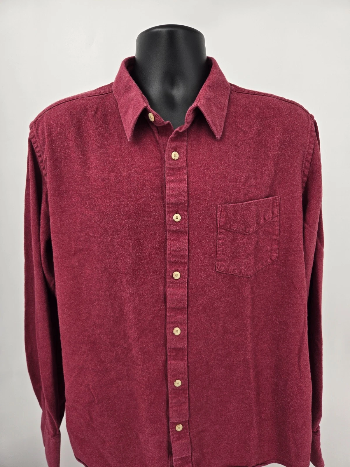 Untuckit Flannel Dress Shirt XL Red Preppy Pocket Casual Cotton Men