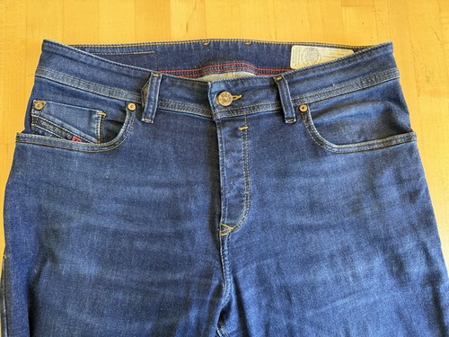 Jeans Diesel Troxer Uomo Elasticizzato W33 L32 Blu Denim Slim Skinny Bottoni Fly - Foto 5 di 12