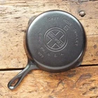 Vintage GRISWOLD Cast Iron SKILLET Frying Pan # 6 LARGE BLOCK LOGO - Ironspoon