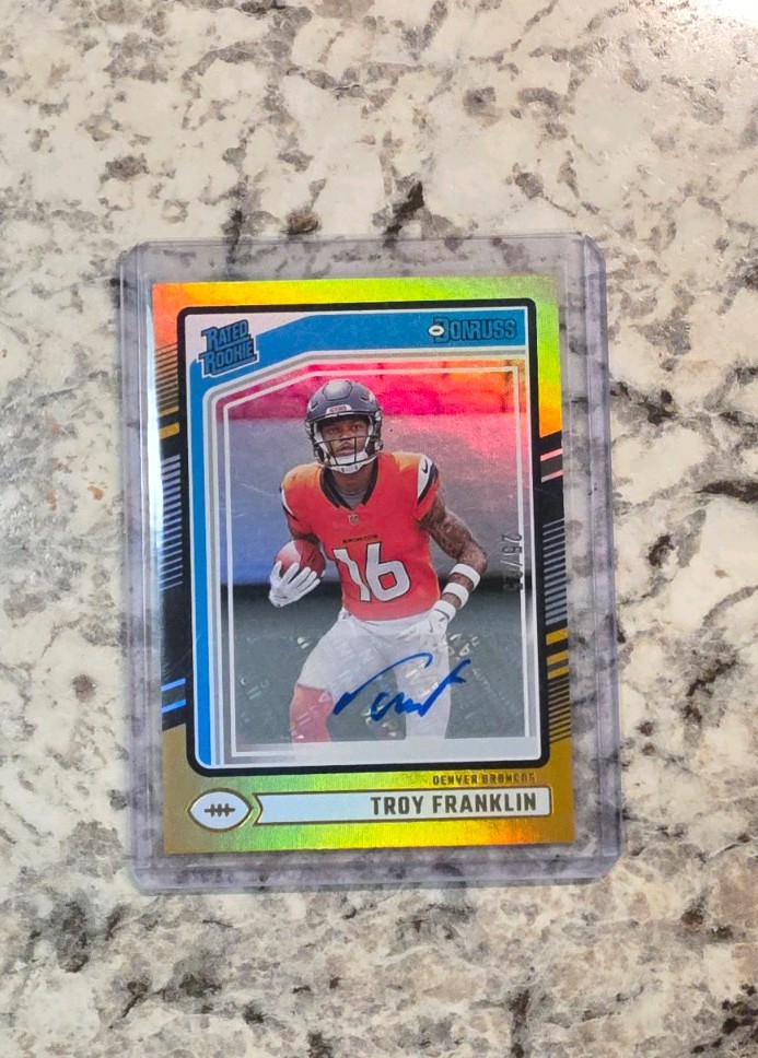 2024 Panini Donruss - Rated Rookie Troy Franklin #338 Gold Autographs /25