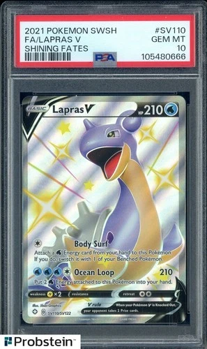 2021 Pokemon SWSH Shining Fates #SV110 FA/ Lapras V PSA 10 GEM MINT