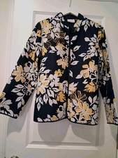 Ladies Blazer Size 14 Alred Dunner NWOT Navy Blue/ Floral Fully Lined