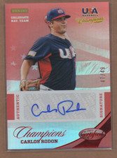 2013 USA Baseball Champions Certified Signatures Red Carlos Rodon Auto /49 BB