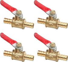 Antrader 4 Pcs Forged Brass Ball Valve Mini Shut off Switch with 180 Degree Oper