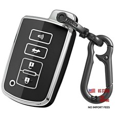 for Toyota Key fob Cover,case with Keychain,TPU Protection case keychain Black