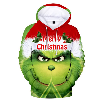 Weihnachtsmotiv niedliche Cartoon Figur Hoodies für Männer Herbst Winter täglich Casua