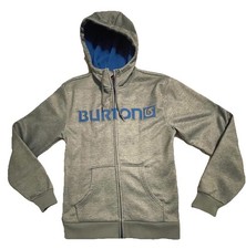 Felpa con cappuccio e zip intera uomo Burton snowboard grigio blu marmorizzato small
