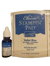 Stampin Up Ballet Blue Ink Pad Ink Refill Reinker Retired Linen Flip