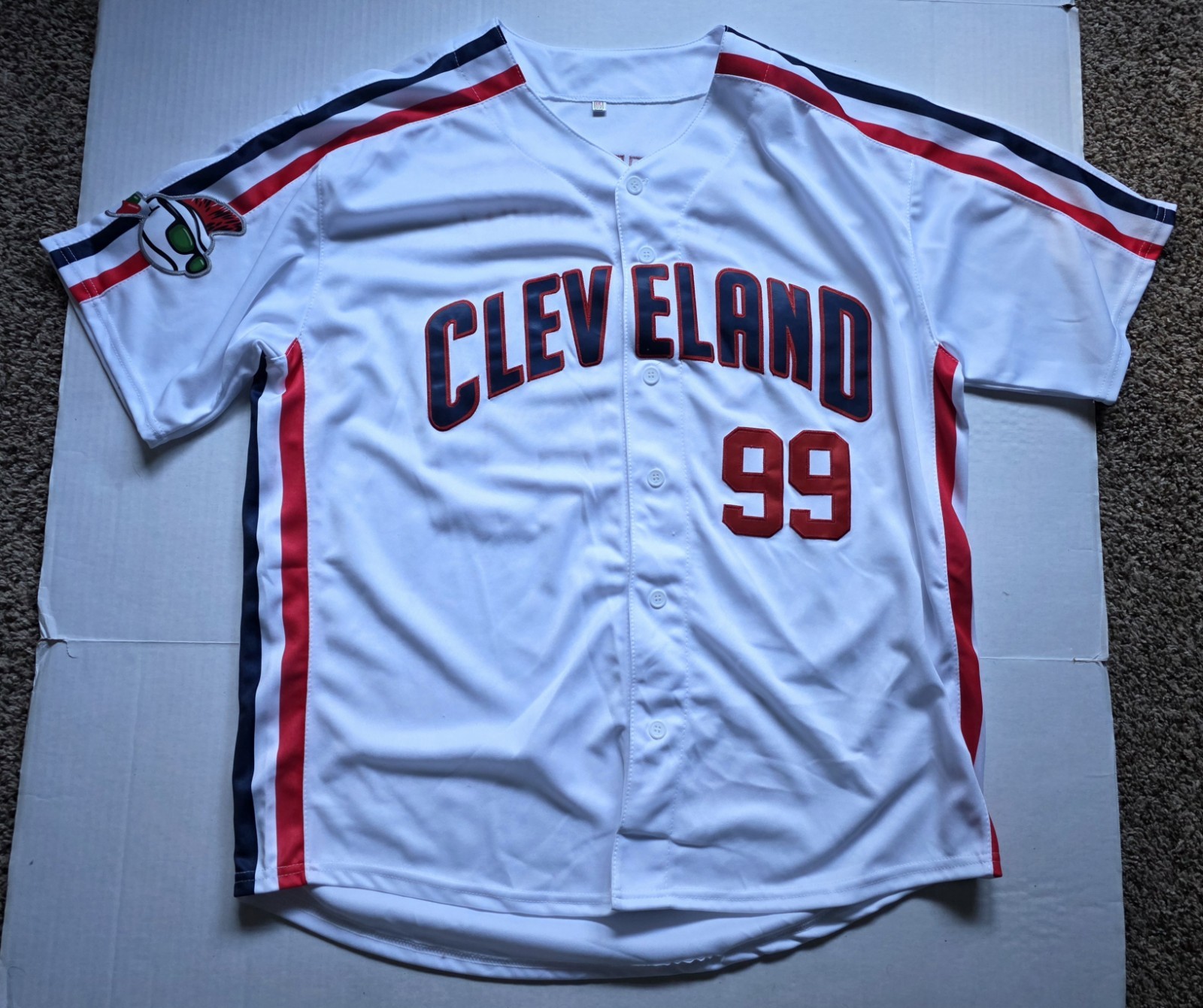 Ricky Wild Thing Vaughn Cleveland Indians Major League Baseball Jersey White 2XL