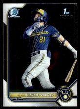 2022 Bowman #BCP-144 Jheremy Vargas Chrome Prospects Card Milwaukee Brewers
