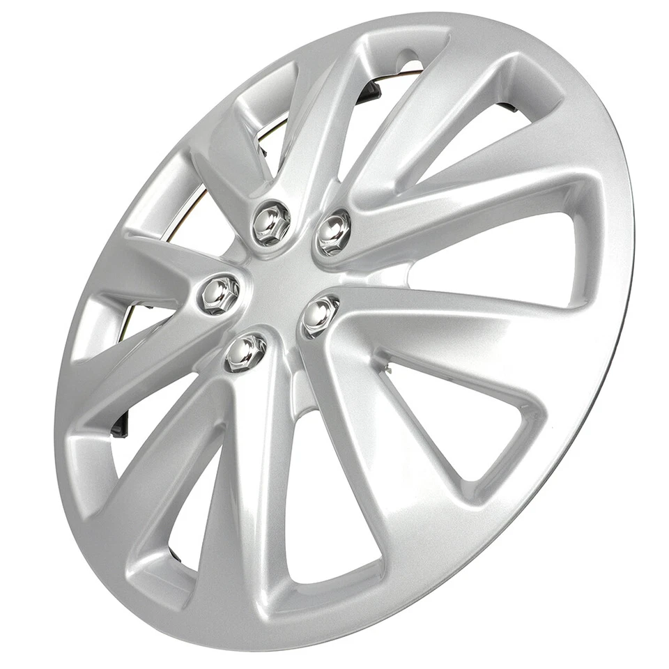 4Pcs 16" Hub Caps Snap On Full Silver For Chevrolet Impala Mazda 6 Grand Caravan Foto 3 de 4