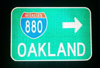 OAKLAND Interstate 880 California route road sign 18''x12'', A's, Raiders,Bay Area