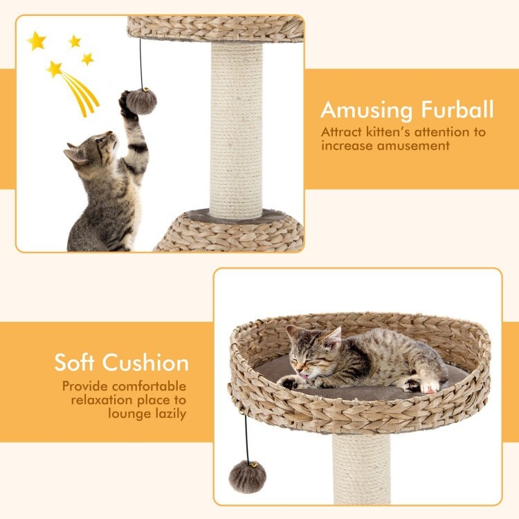 28" Multi-layer Cat Tree Handmade Cat Tree Tower Activity Center w/Jump Platform