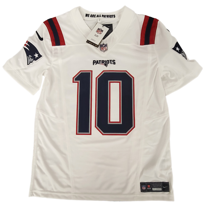 Nike New England Patriots 10 Mac Jones White Vapor Limited Fuse