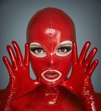 121 Latex Rubber Gummi Mask Hood customized 0.4mm catsuit cosplay latex hood