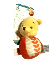 Disney Baby 5" Mini Rattle Plush Winnie  the Pooh NEW Ages 0+