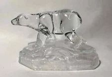 Durand Cristal D'Arques French Art Glass Polar Bear Sculpture