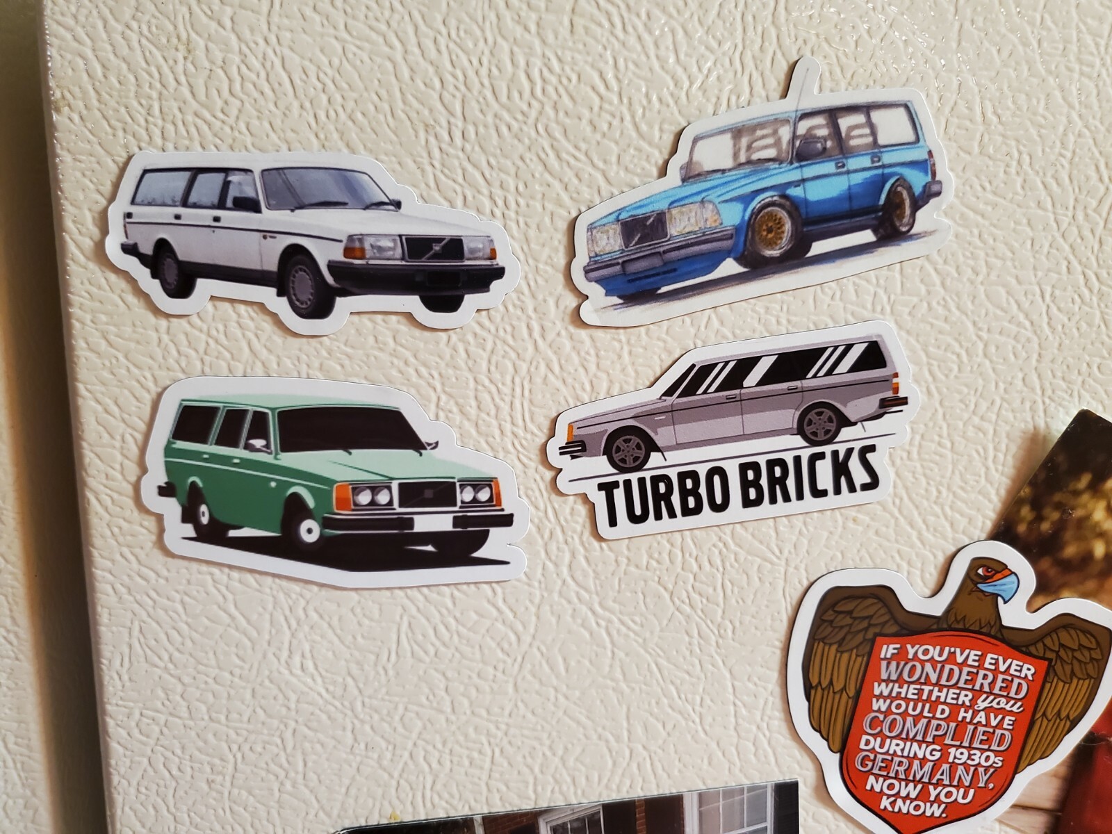 Rare Volvo 240 Magnets Set of 4 Vintage Retro Volvo 245 240 Wagons 1979 to 93