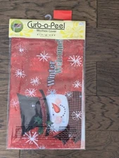 New - Curb-a-Peel Magnetic Mailbox Cover Fabric- Winter Welcome