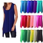 Women Cami Dress Swing Vest  Sleeveles Strappy Printed Flared Long Top Plus Size