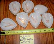 NEW 7 VTG Winfield China USA Passion Flower Ash Tray Spoon Rest Mid Century Mode