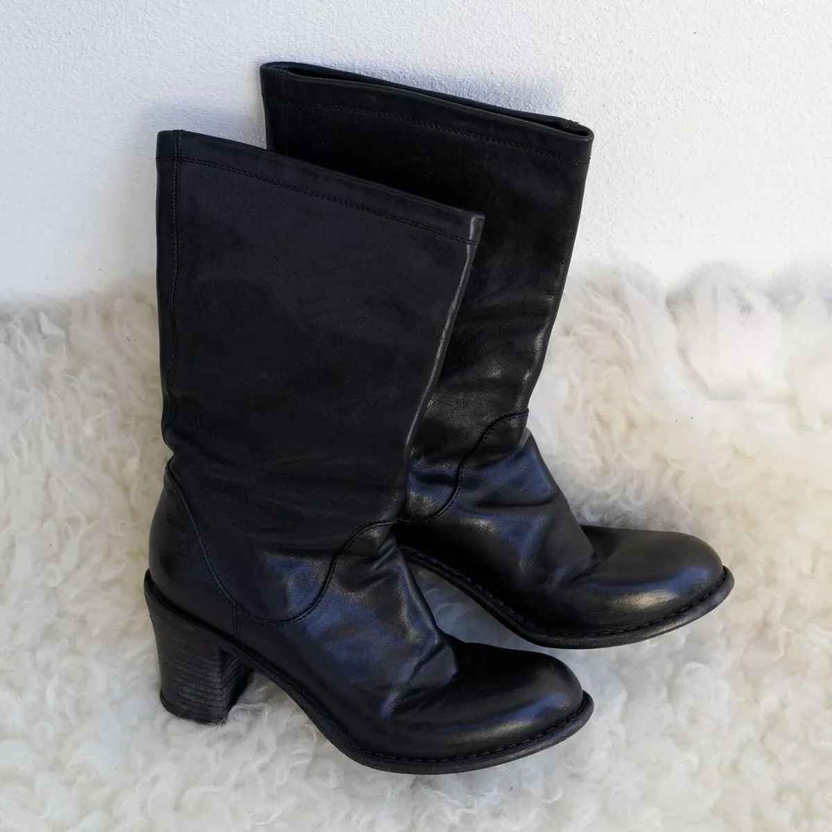 Florentini Baker women s black leather heel boots 7cm size 39