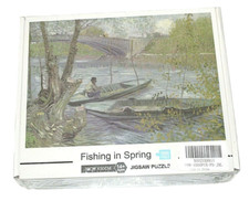 Fishing in Spring Jigsaw Puzzle 1000 piece Boat River Bridge Fish