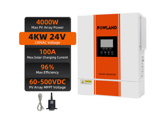 Onduleur solaire hybride 4KW pure sinus hors réseau 24V avec contrôleur de charge MPPT